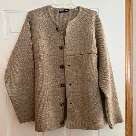 Men’s Meister knit Hagermeister Lert tan 100% new wool button cardigan. XL - Picture 3 of 14